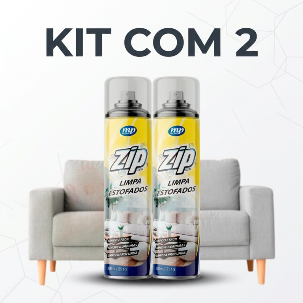 Kit 2 Limpa Estofados Spray Zip 300ml My Place Carro e Sofá