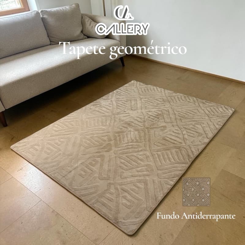 Tapete 150x200cm Antiderrapante Premium para Sala e Quarto Decorativo