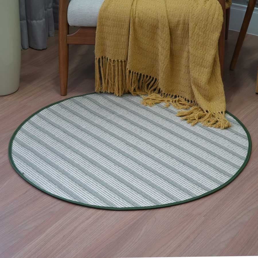 Tapete Sisal Redondo 100x100 Decorativo Antiderrapante Sala Quarto Cozinha Elegante Moderno Premium Fácil de Limpar