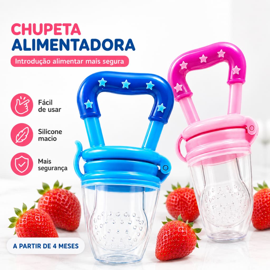 Chupeta Alimentadora Mordedor Para Bebê Menino e Menina