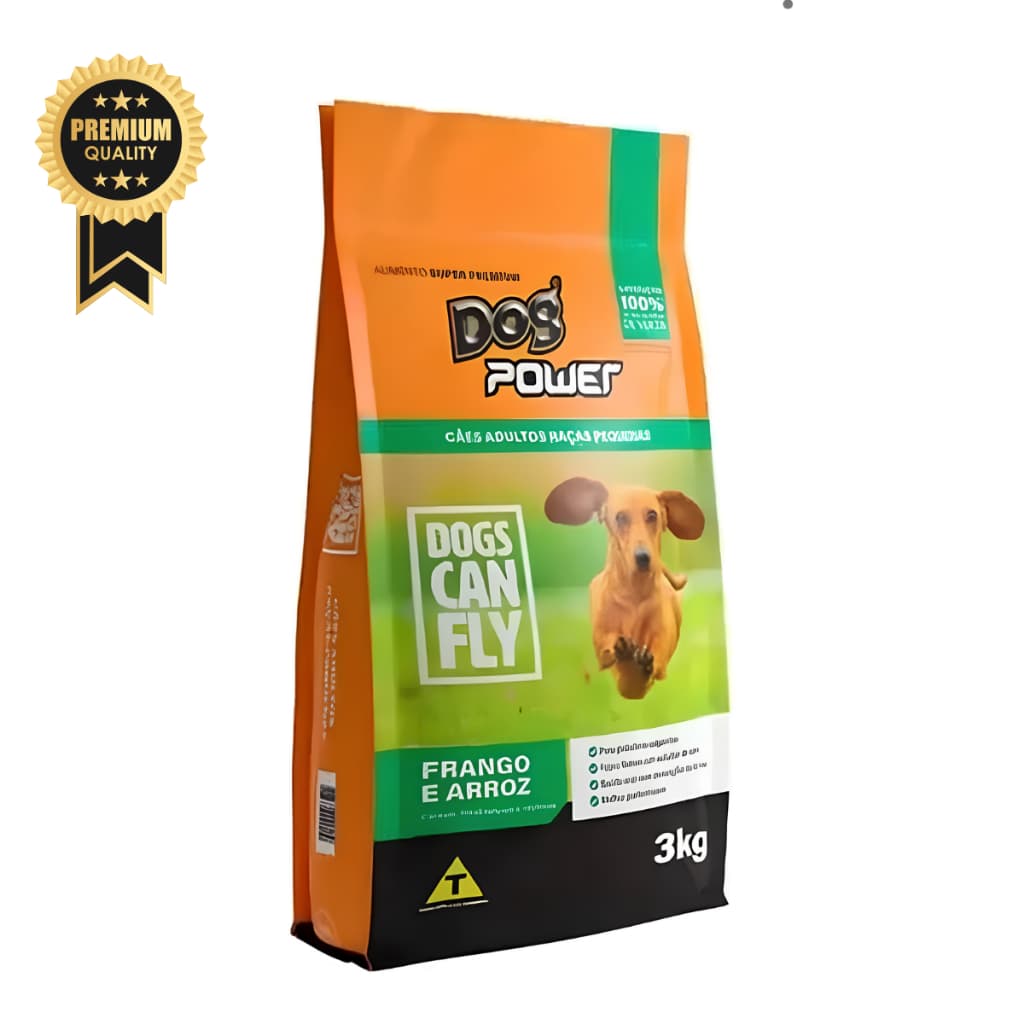 Ração Para Cachorro Adulto Raça Pequena 3 kg Dog Power Premium Para Cachorro Pequeno Adulto Frango com Arroz