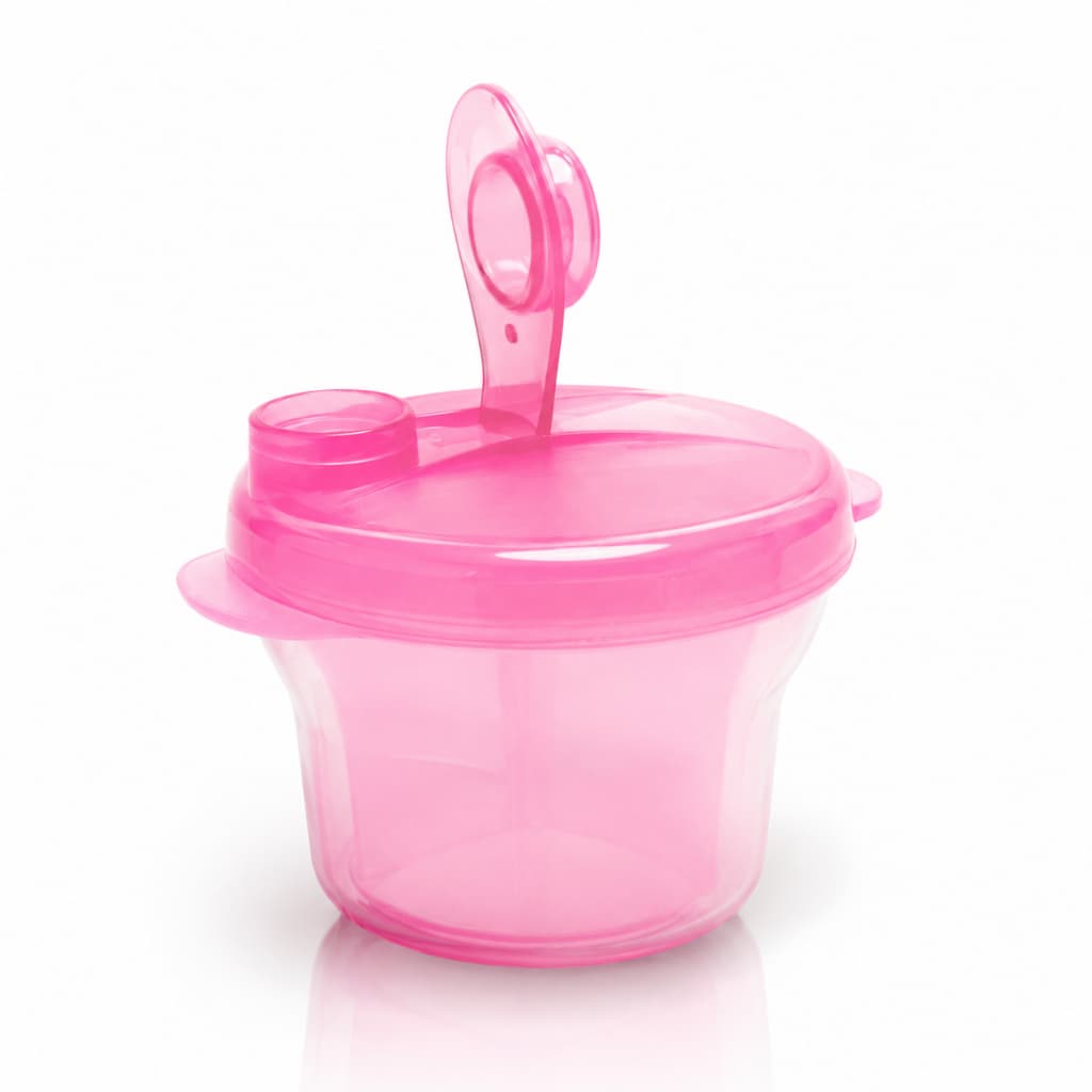 Porta Leite em Pó Infantil com Dosador Rosa