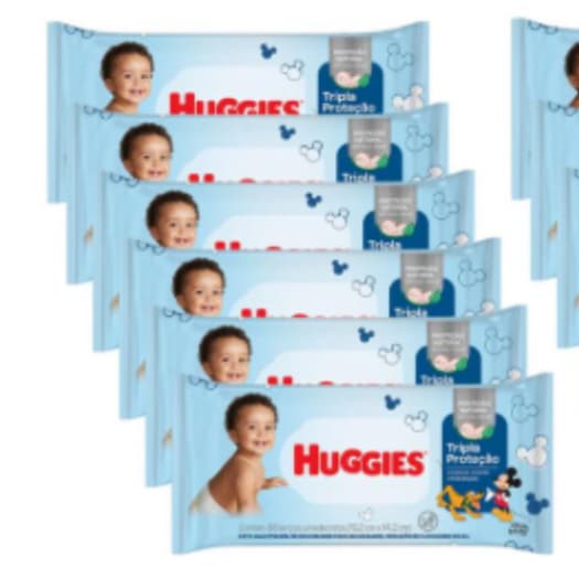 Kit 12 Pacotes de Lenços Umedecidos Huggies com 120 Unidades