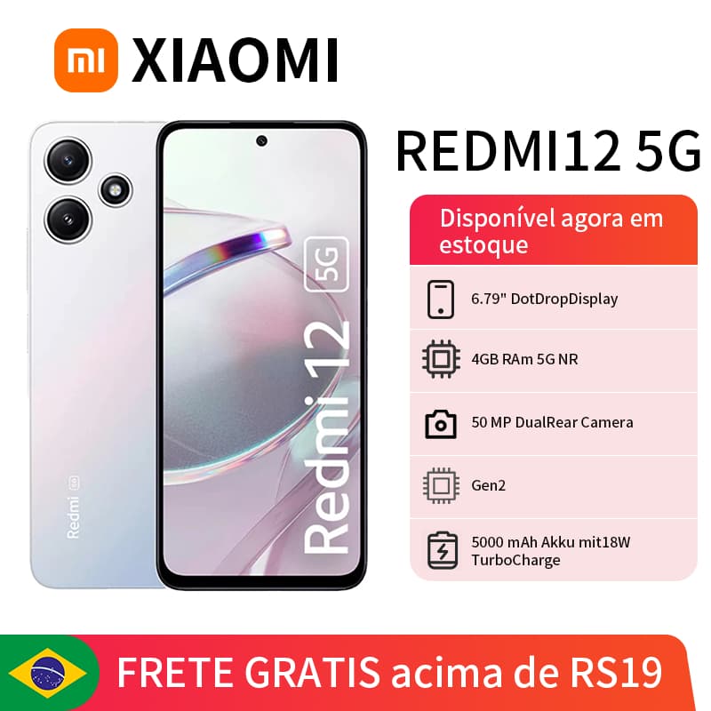 Smartphone Xiaomi Redmi 12 5G Edição Global Original, Novo