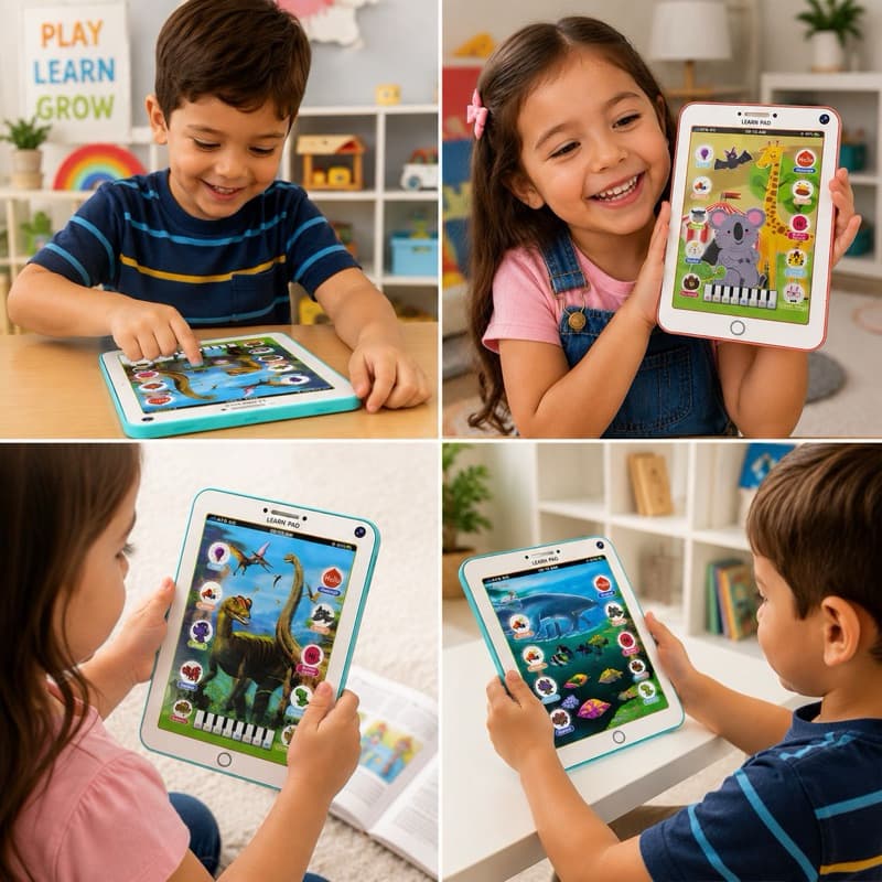 Tablet Didático Infantil Brinquedo Educativo Alfabeto Números e Músicas em Inglês para Crianças