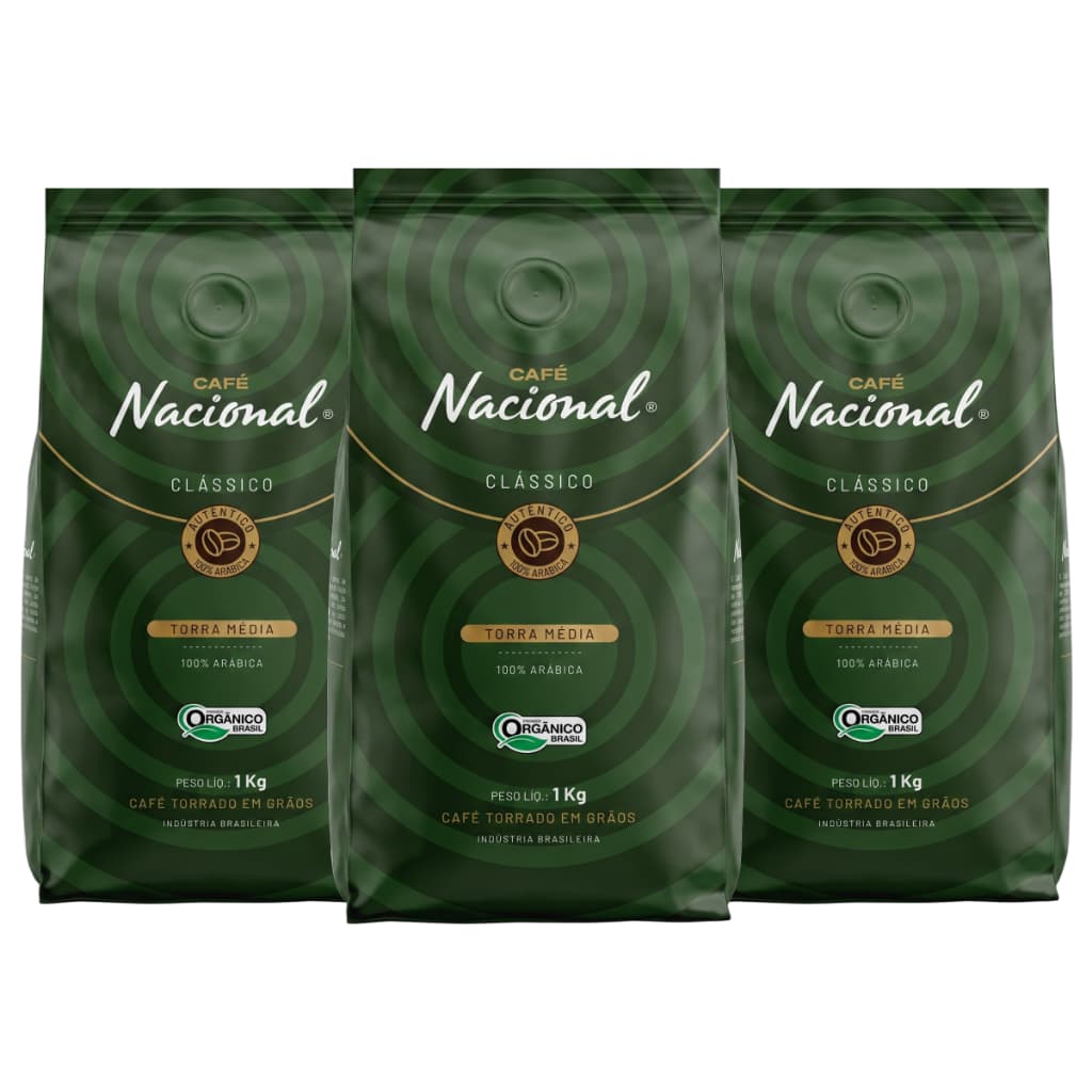 Café Torrado Em Grãos - Torra Média - 100% Arábica Gourmet - Aromático e Equilibrado - Café Nacional Clássico 750g