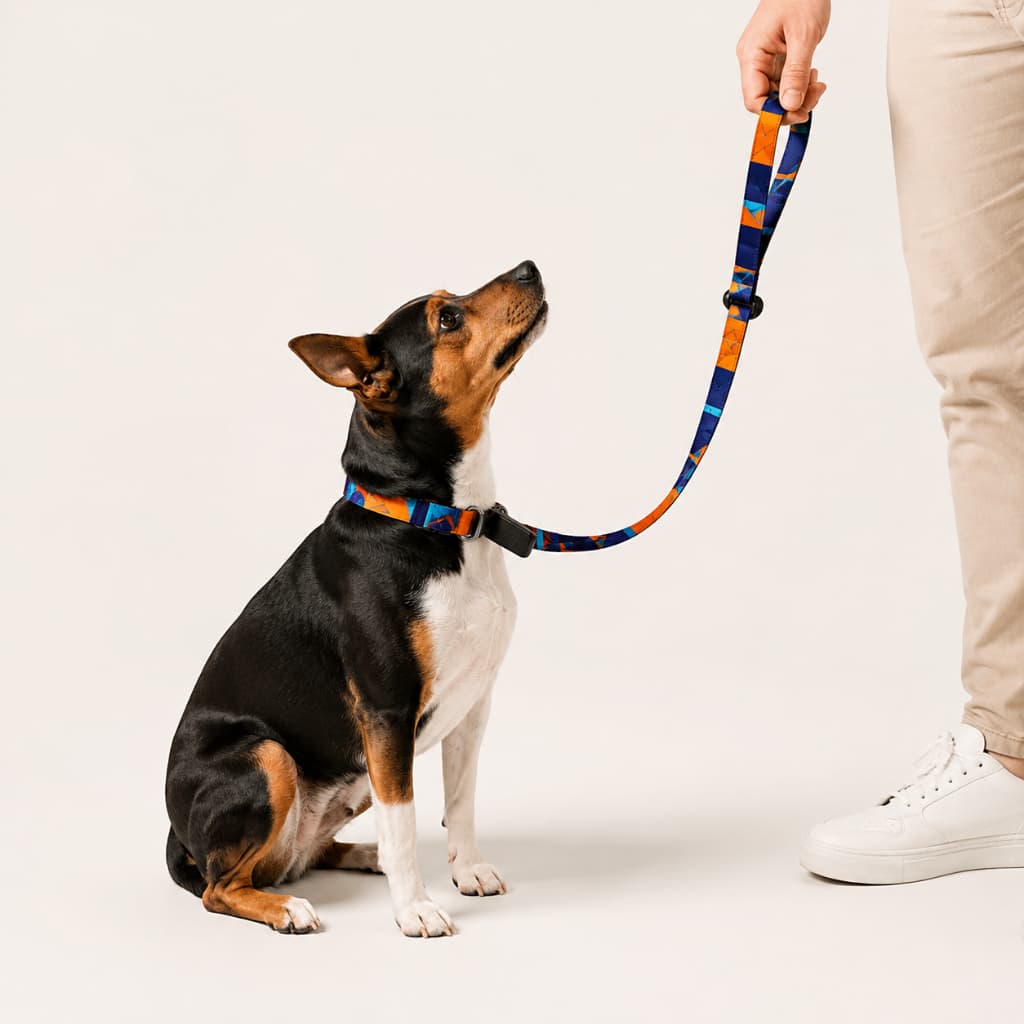 Guia Unificada Cachorro com Coleira Integrada 1,80m Trava Segurança Resistente UniãoDog Hau e Matilha