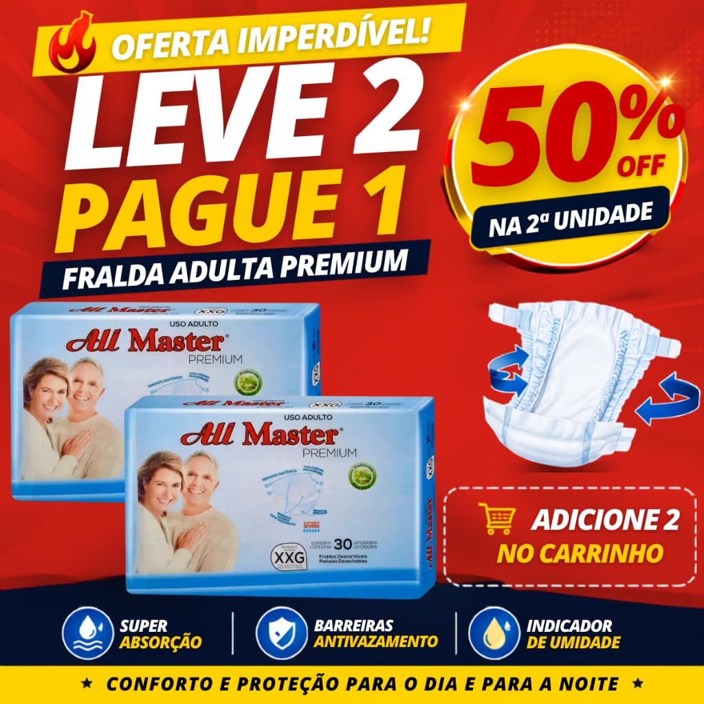 PROMOÇÃO - Fralda Descartável Adulto Premium Super Absorvente - Plus Size