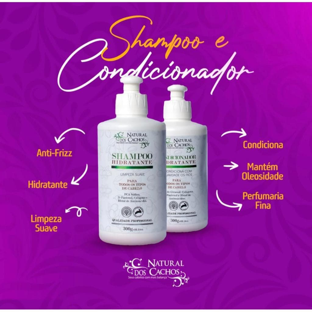 Shampoo Hidratante 300g Natural Dos Cachos
