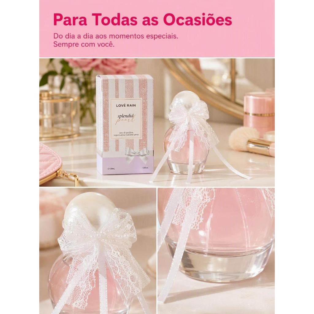 Perfume Feminino Importado Premium 30ml Lové Rain Manga Baunilha Jasmim Frutado Doce Amadeirado Alta Fixação