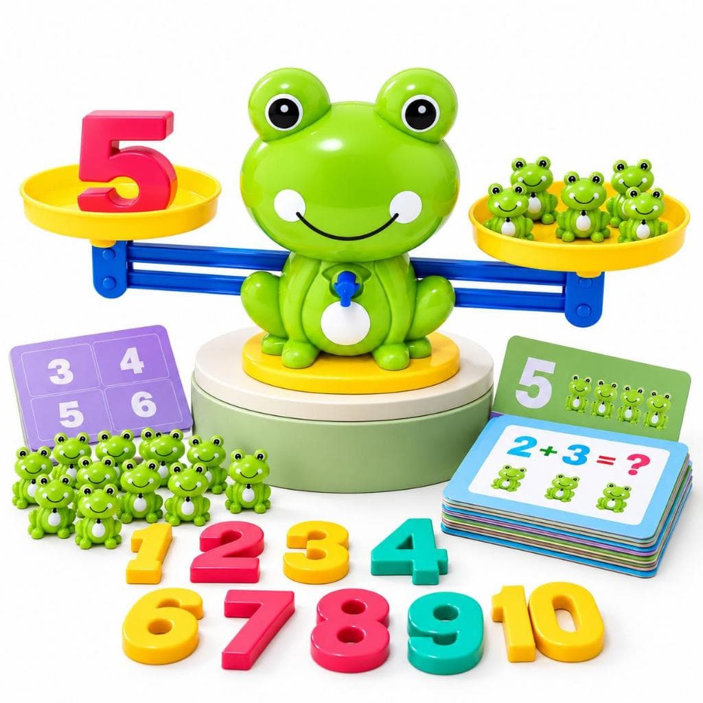 Brinquedo Educativo Balança Sapo Matemática Adição Subtração TEA TDAH Coordenação Motora Pais Professor