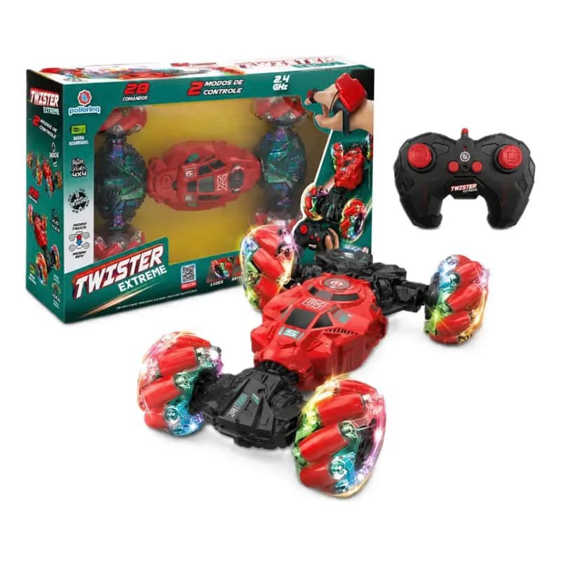 Carrinho Controle Remoto Twister Extreme 4x4 com Luzes e Controle de Pulso