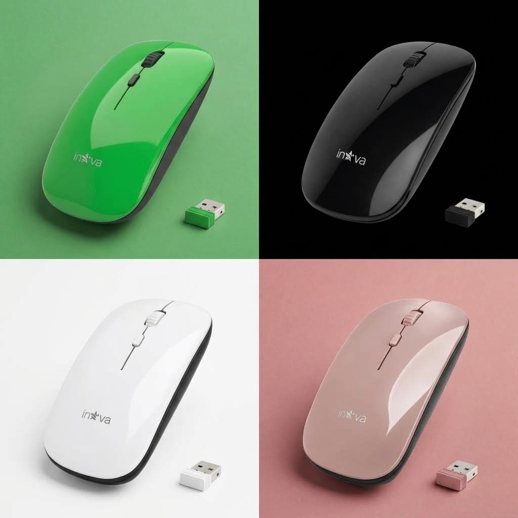 Mouse Sem Fio Portátil Pilha Notebook Pc Com Receptor USB Nano INOVA M20090