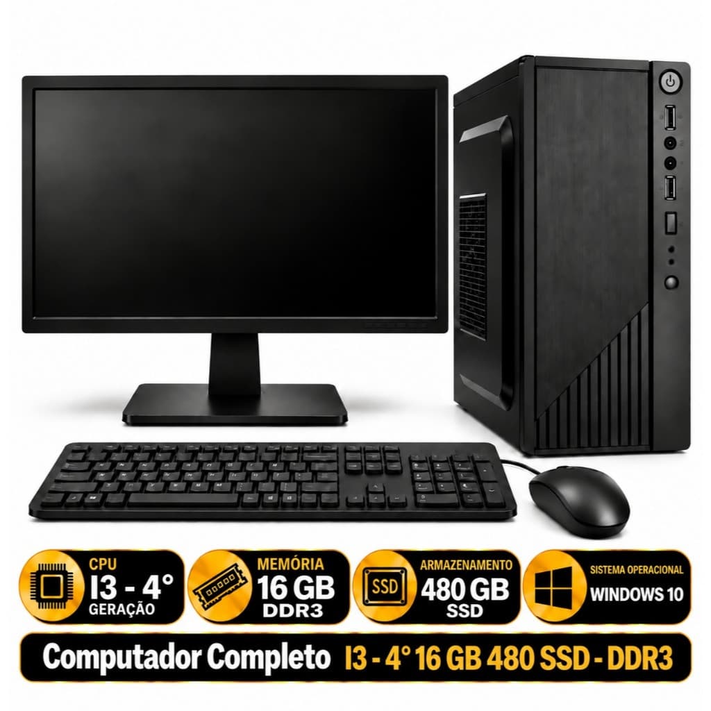 Computador Completo I3 - 4° 16 GB 480 SSD - DDR3