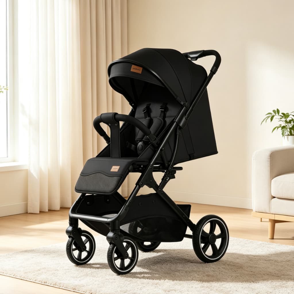 Carrinho de Bebê 3 em 1 Luxo Reversível Dobrável com Amortecedor e Bebê Conforto-P28/P29