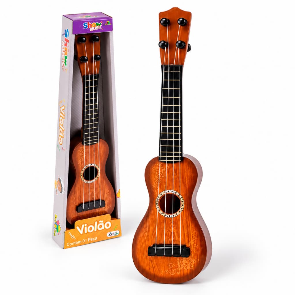 Violão Cavaquinho Infantil 37cm - Instrumento Musical Brinquedo Infantil Brinquedo Educativo para Crianças