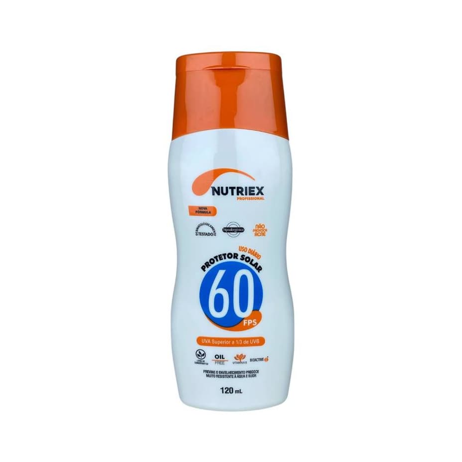 Protetor Solar 60 FPS 1 Unidade de 120 mL Nutriex Profissional Uva Superior a 1/3 de UVB Proteção Solar