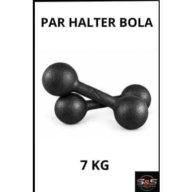 Par Peso Academia Halter 7 KG Sem Pintura e Revestimento Treino Musculação Fisioterapia Funcional