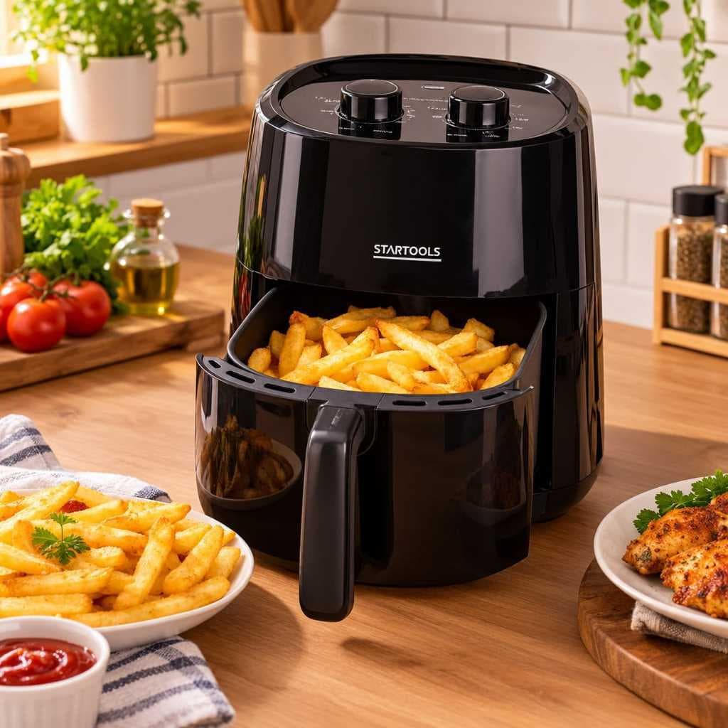 IMPERDÍVEL! Air Fryer Fritadeira 3,4L Preto 127V Rápida Crocante e Sem Óleo  Culinária Saudável
