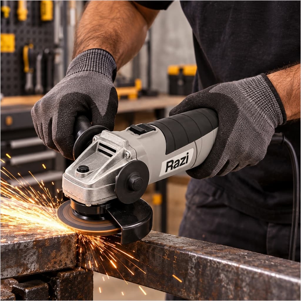 Esmerilhadeira Profissional Angular Razi 600W Lixadeira 4.1/2 Pol Esmerilhadeira Elétrica Potência