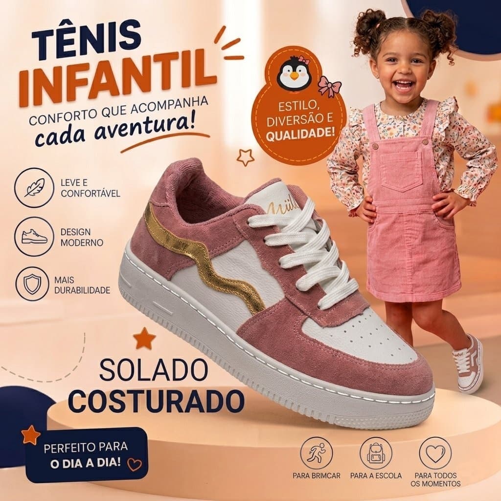 tenis infantil menina e menino skatista casual esportivo festa batizado casamento escolar costurado super resistente