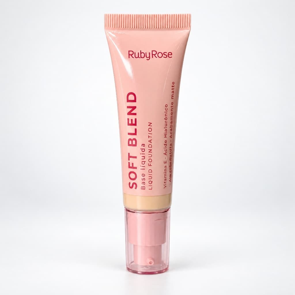 Base Líquida Ruby Rose Soft Blend 30ml Cobertura Média Alta Matte Alta Qualidade