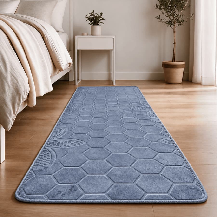 Passadeira Indiana Tapete Quarto Beira de Cama 60cm x 2,00m Aveludada Relevo Antiderrapante Sala Corredor Cozinha