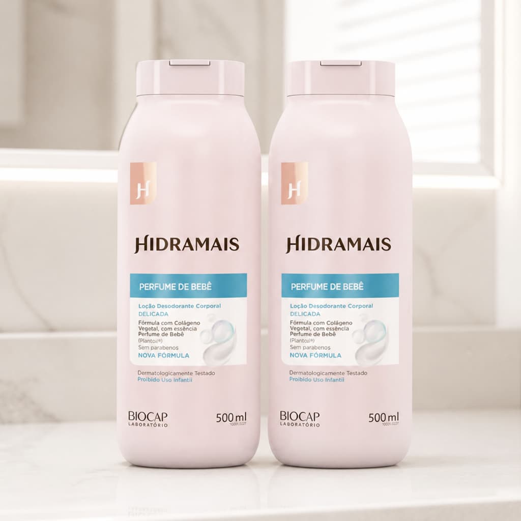 Kit 2 Hidratante Hidramais Perfume de Bebê com colágeno, 500ml - Creme, Loção Hidratante (Leve mais pelo menor preço:1L)