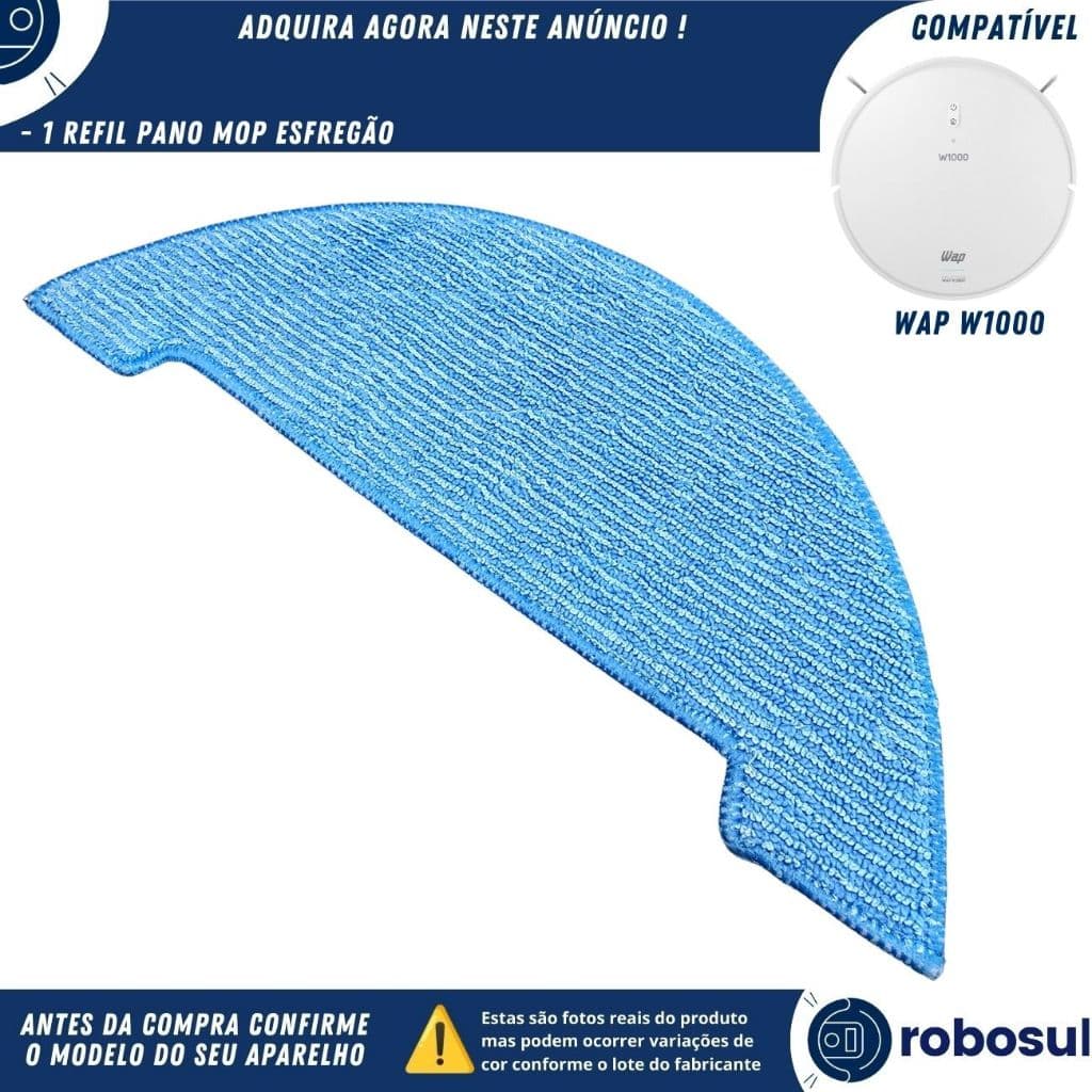 Refil Mop Pano Esfregão Compatível com Robo Aspirador WAP W1000