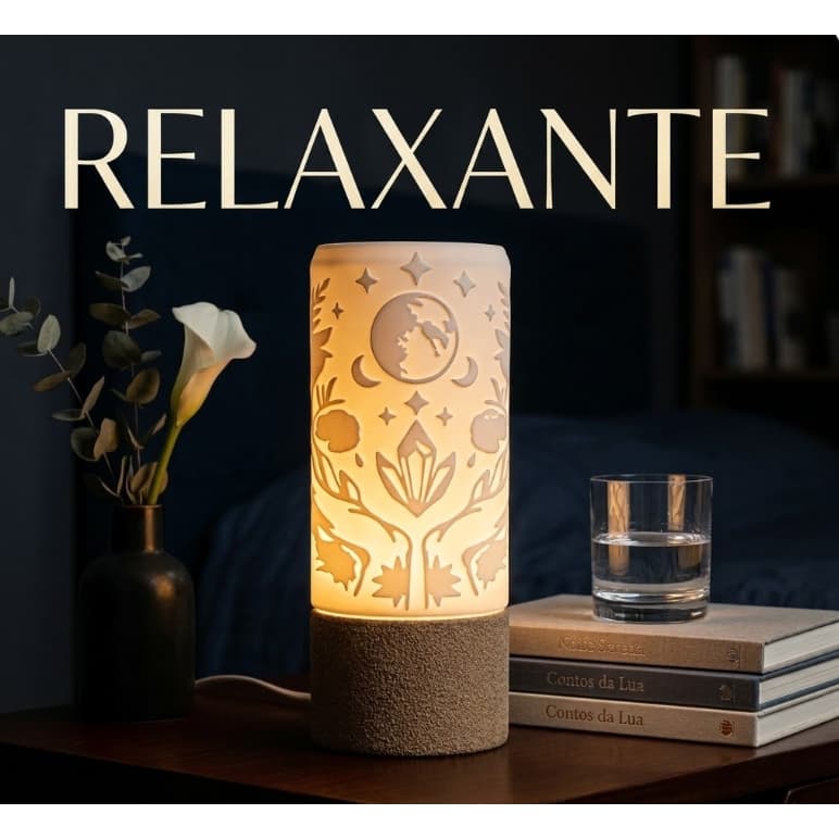 Luminária  Mística Abajur em Relevo LED Minimalista Design feminino sagrado Led
