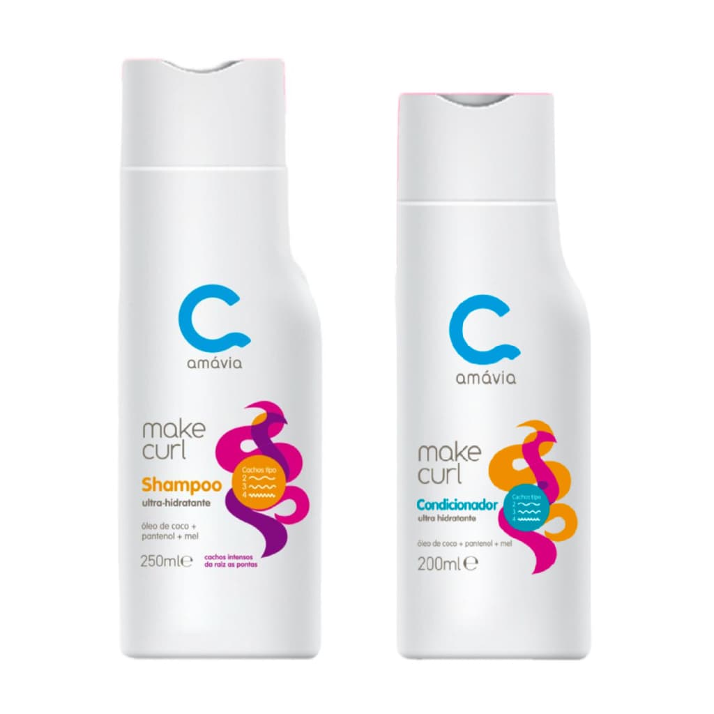 Kit Shampoo e Condicionador Make Curl Amávia Ultra Hidratante