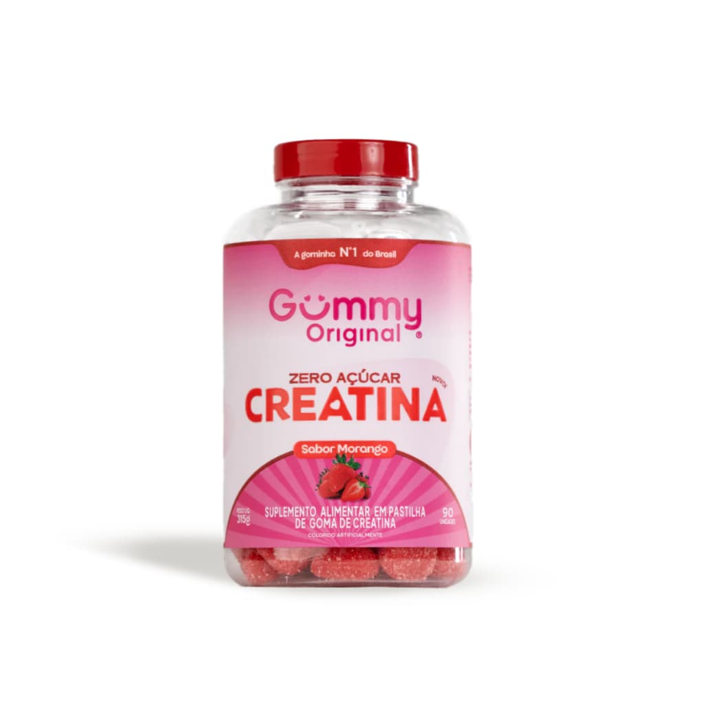 Gomas Creatina Gummy Sabor Morango c/ 90 Gomas