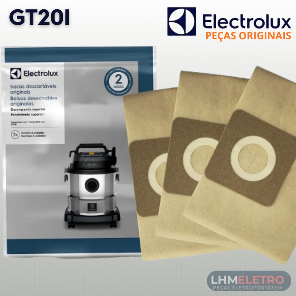 Saco para Aspirador Electrolux GT20I– Kit c/ 3 Sacos
