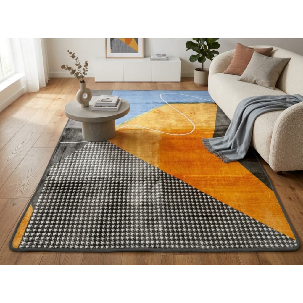 Tapete Sala Quarto Aveludo Estilo Nordico 1.45x1.95 Mt Antiderrapante Ins Flannel Grande Estampado