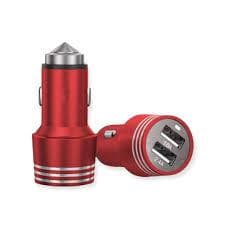 Carregador Turbo Veicular de Isqueiro de Metal com 2 Saídas USB - Prateado