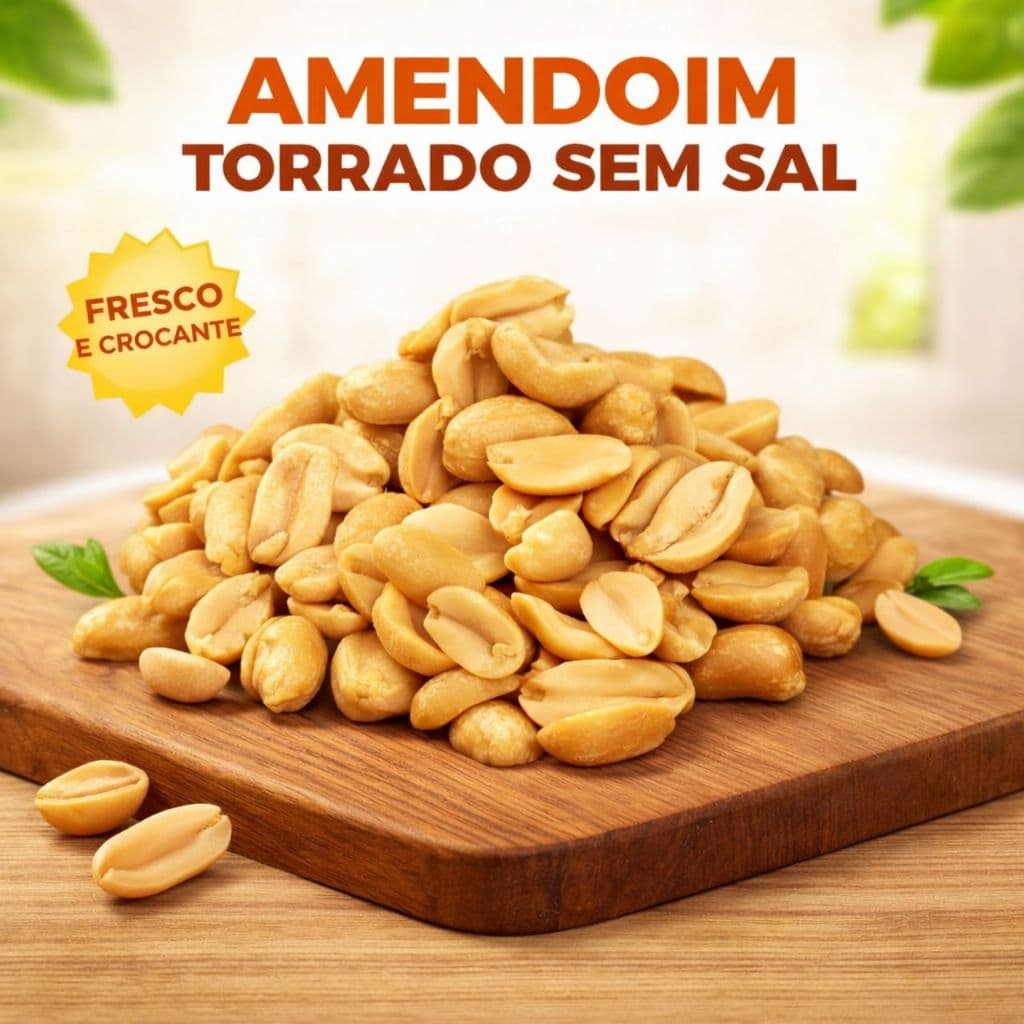 Amendoim Torrado Sem Sal Crocante e Natural | Rico em Proteínas e Energia | Snack Saudável