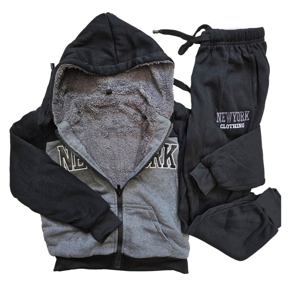 Conjunto moletom Infantil-Juvenil Peluciado Para Meninos. Conjunto para Inverno e dias Frios