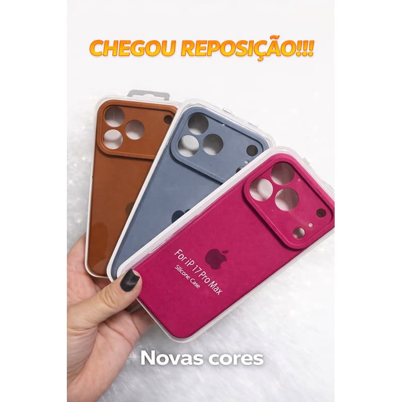 Capa Case compativel iPhone 17 Pro / 17 Pro Max Premium – (Proteção de Câmera) Reforçada,  Aveludada,Anti Impacto