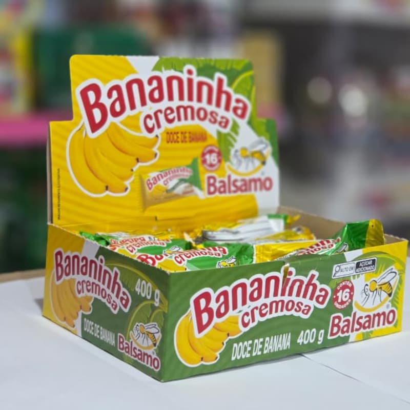 Bananinha Cremosa Balsamo 16 Unidades | Doce de Banana Natural, Macia e Sem Conservantes Doce Saudavel Lanche Kit