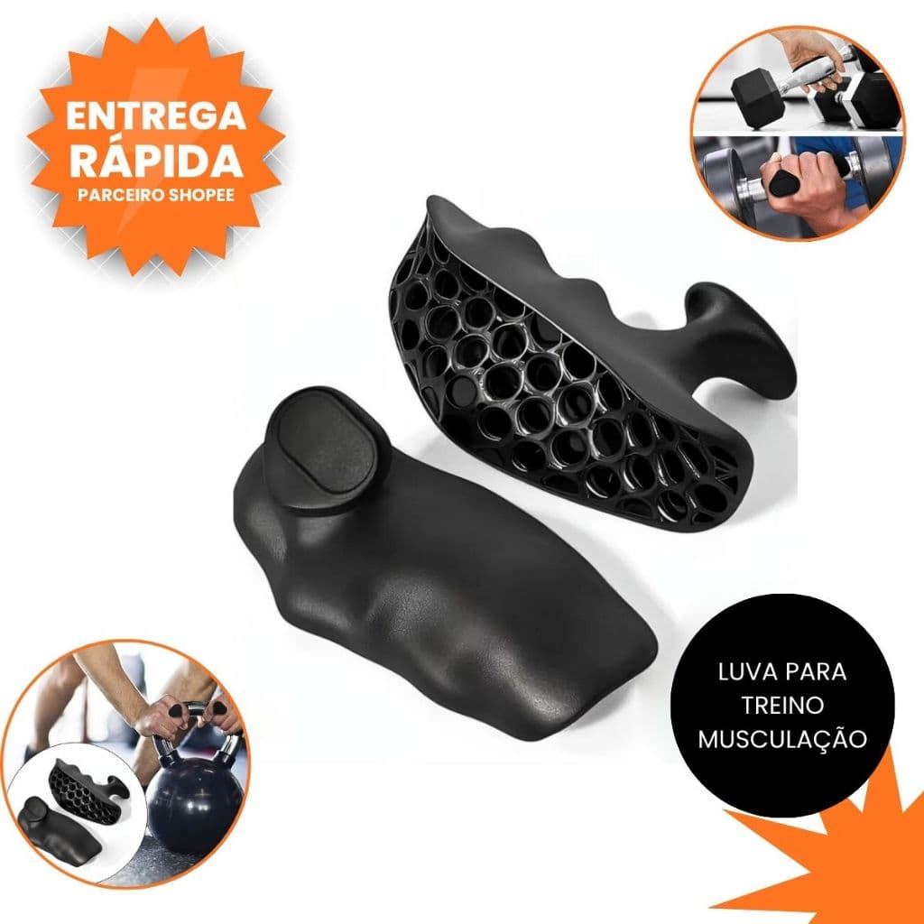 Luva para Treino Musculação Grip Protetor de Pegada Aderência Peso Cross Fit Antiderrapante Halteres e Barras Max Grip