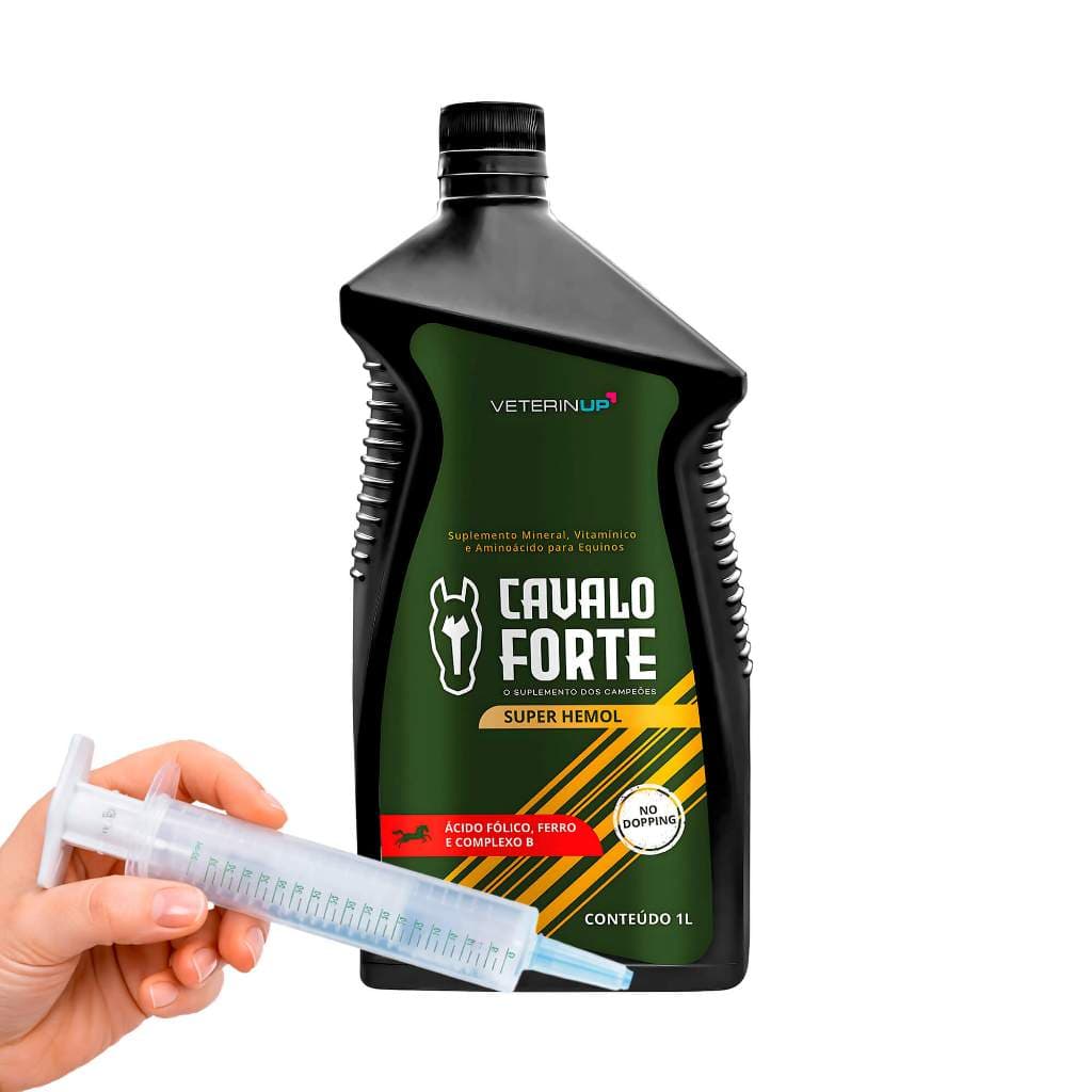 Suplemento Cavalo Forte Super Hemol 1L Suplemento Líquido para Equinos com Ferro, Ácido Fólico e Vitaminas do Complexo B