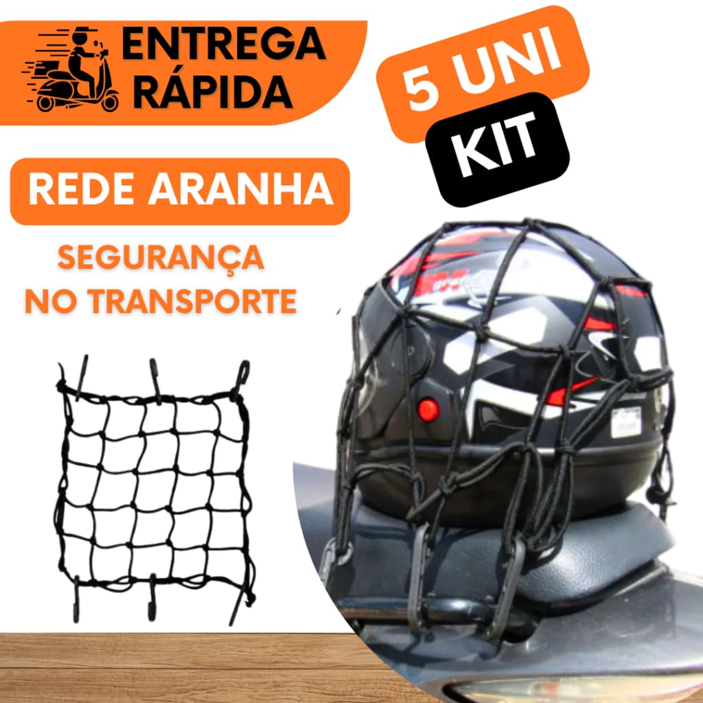 REDE ARANHA MOTO ORGANIZAR E PRENDER OBJETOS EM CARROS MOTOS CAMINHÕES BARCO COM FIXAÇAO E GANCHOS