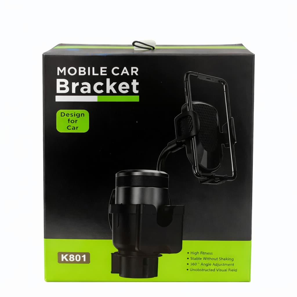Suporte De Celular Para Carro Porta Copos Universal Preto