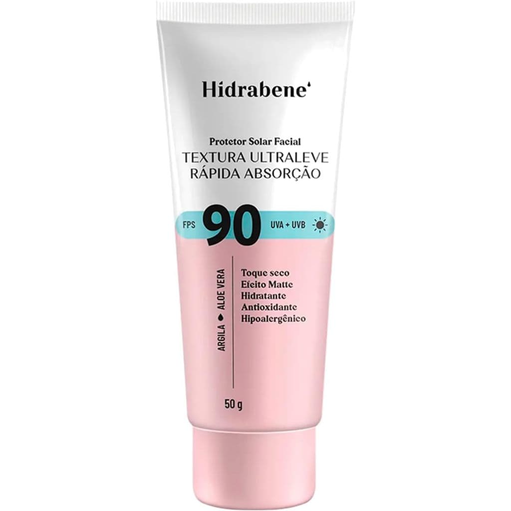 PROTETOR SOLAR FACIAL FPS 90 ULTRA LEVE RÁPIDA ABSORÇÃO - HIDRABENE