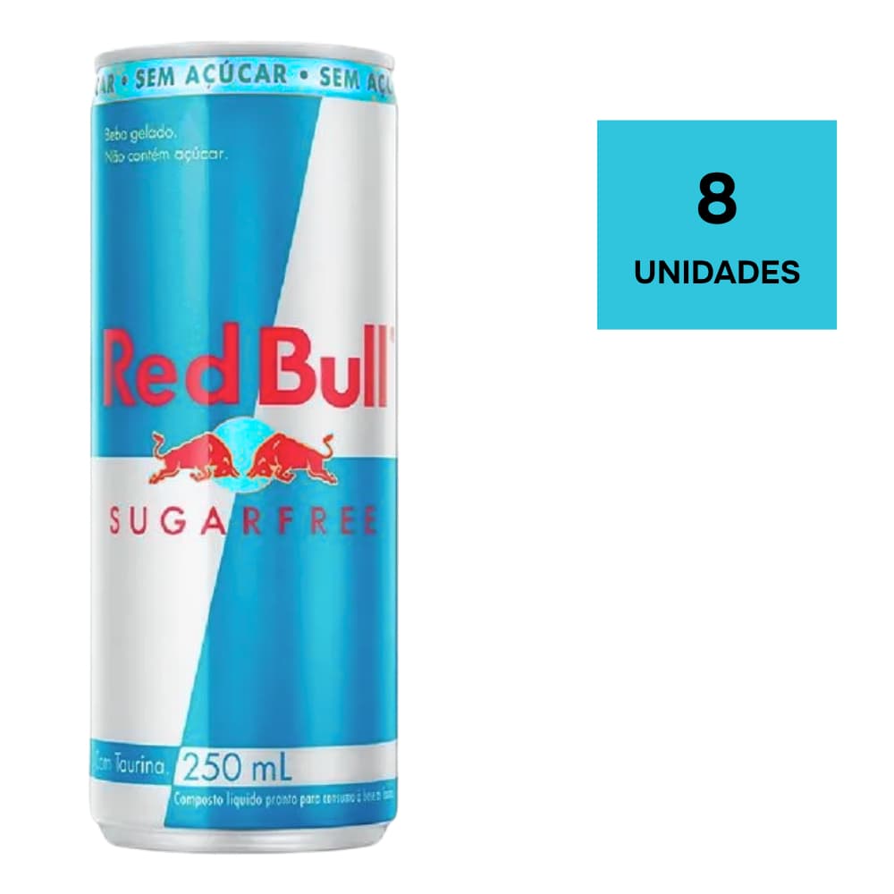 Kit com 8 Energético Red Bull Sugar Free 250ml