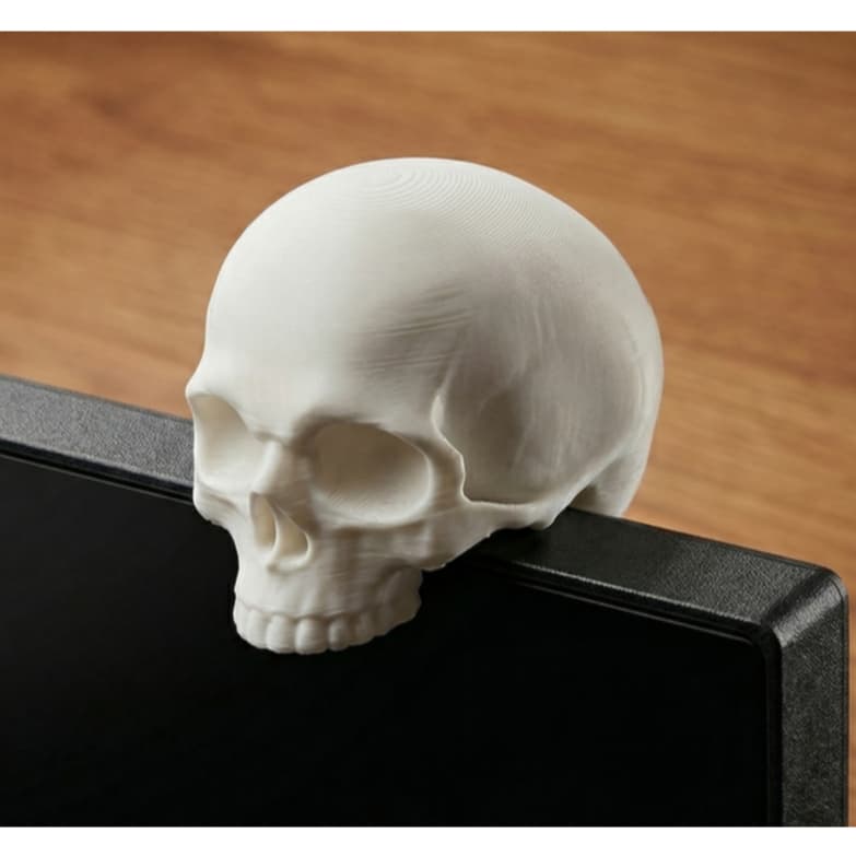 Caveira para Monitor Gamer | Suporte Decorativo Setup PC | Estilo Geek