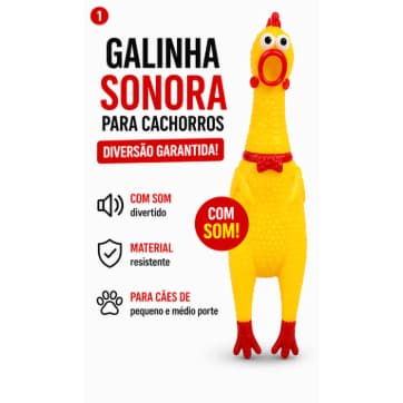 GALINHA DE BRINQUEDO BIGOOPET PARA CACHORRO EM VINIL Grande/ media e pequena  SONORA.