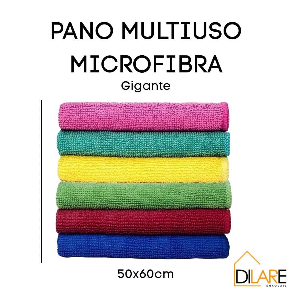 Kit 2 Panos de Microfibra Multiuso Premium Limpeza Casa Cozinha Vidros Carro Alta Absorção Sem Riscar