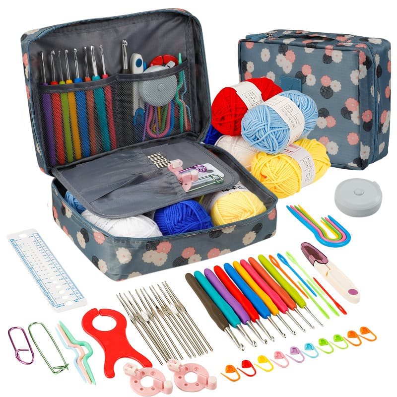 Kit Completo de Crochê Agulhas Ergonômicas Macias Linhas para Fazer Bonecos Amigurumi e Roupas