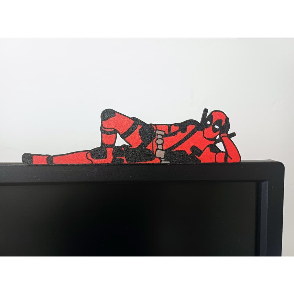 Enfeite Personagem Deadpool para Monitor Decoração Setup Gamer PC Notebook Criativo